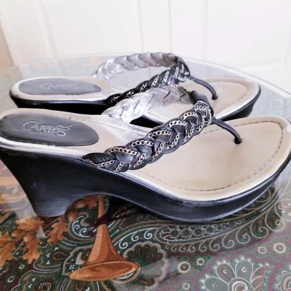 Carlos Santana Glitzy Platform Thong Sandals - Picture 2 of 6